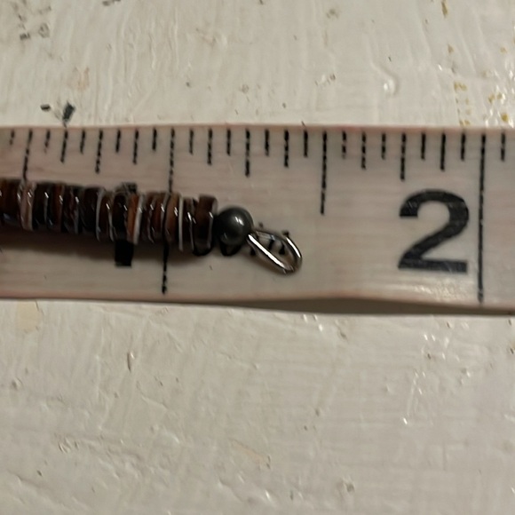 1.5” 16 wooden seed bead & round turquoise color bead charm pendant w/jump hoop - Picture 13 of 14